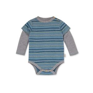 Burt’s Bees Geometric Stripe Long Sleeve Bodysuit - 18m